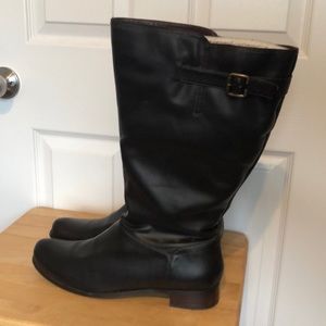 Tall dark brown boots